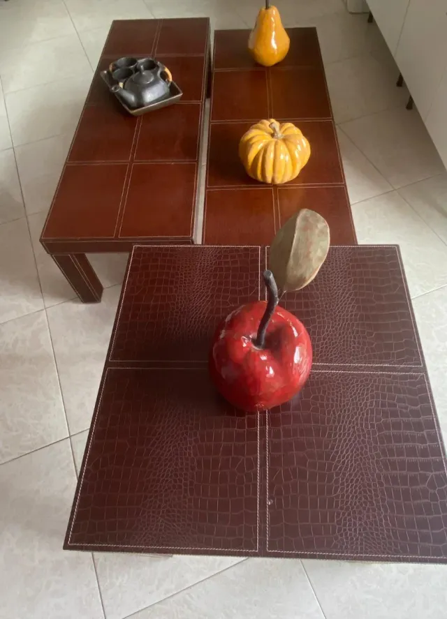 3 Mesas Diseño Piel y Madera