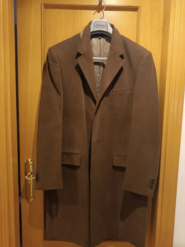 Abrigo caballero 100% algodón marrón