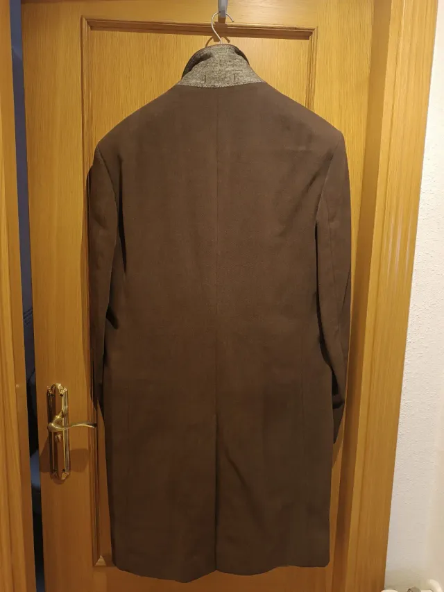 Abrigo caballero 100% algodón marrón