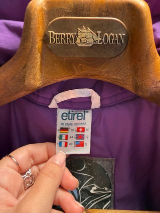 Chaqueta de esquí vintage estampado colorido