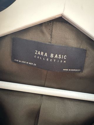 Chaqueta Zara Militar Bordada Talla M