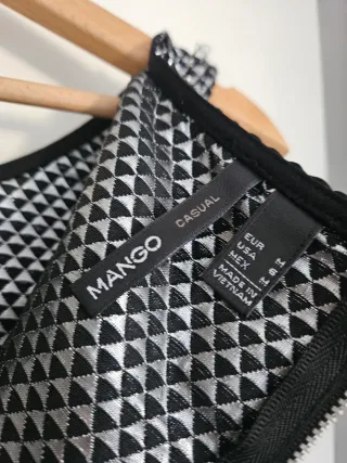 Conjunto Vestido  + chaquetaMango Negro y Plateado