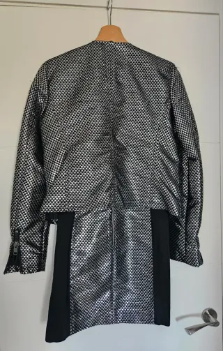 Conjunto Vestido  + chaquetaMango Negro y Plateado