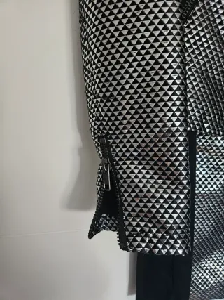 Conjunto Vestido  + chaquetaMango Negro y Plateado