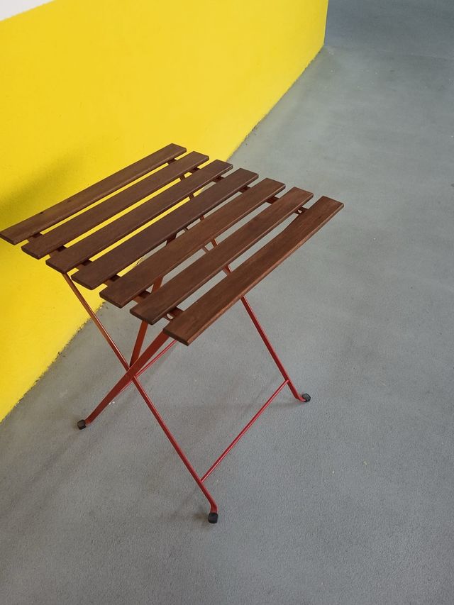 Mesa de jardín plegable madera y metal