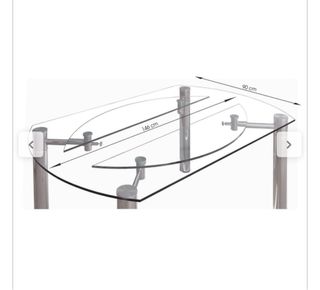 Mesa redonda cristal y metal extensible