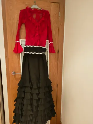 Camisa Flamenca Encaje Rojo