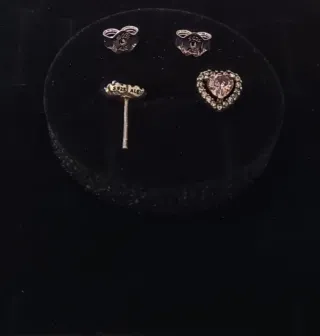 Pendientes y Collar Corazón Rosa y Circonitas