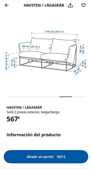 Sofá Exterior IKEA Beige