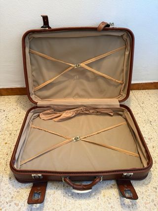 Maleta piel marrón vintage años 70