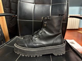 Botas Pull&Bear negras plataforma cremallera