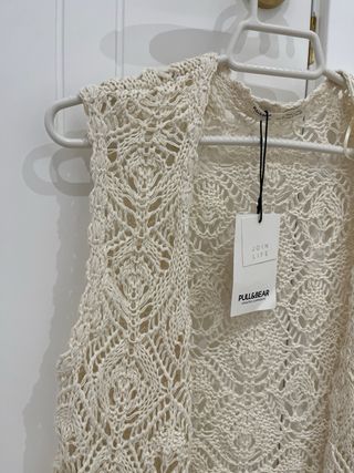 Chaleco Crochet Pull&Bear Talla Única Beige