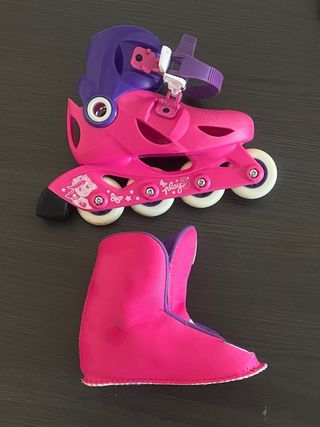 Patines en línea talla 30-32 rosa/morado