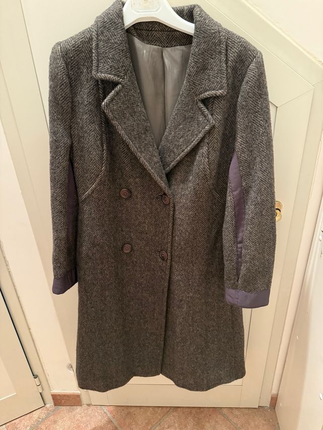 Cappotto lana doppiopetto marrone 