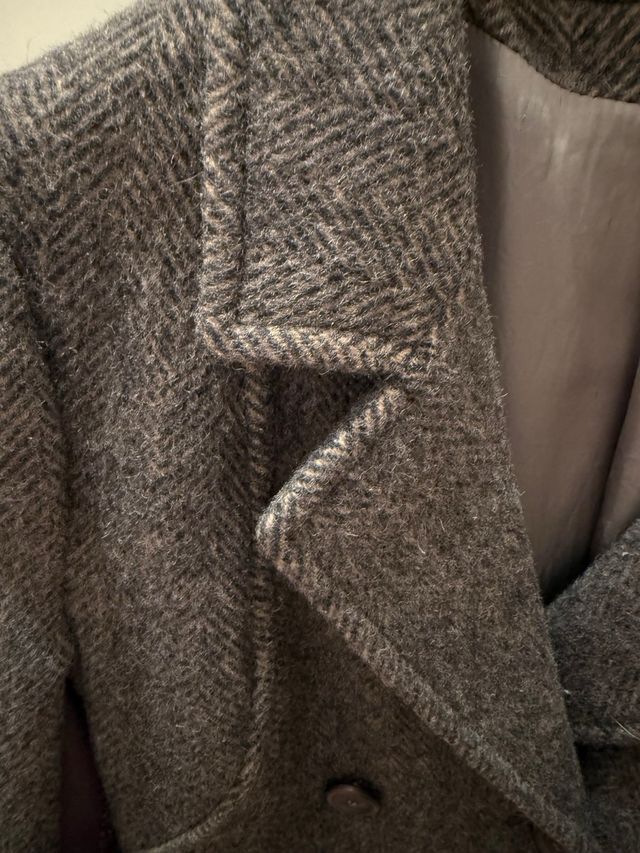 Cappotto lana doppiopetto marrone 