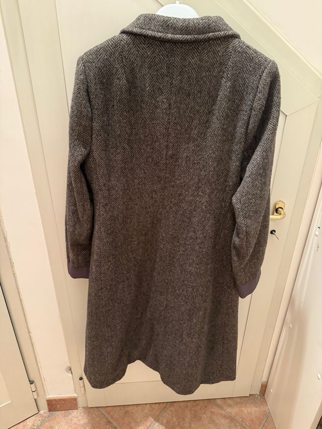 Cappotto lana doppiopetto marrone 