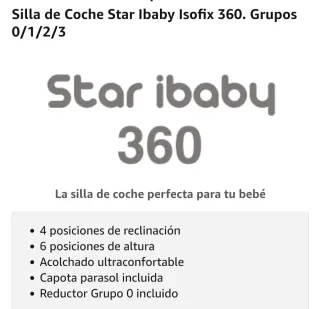 Silla de coche para bebé, STAR IBABY 360