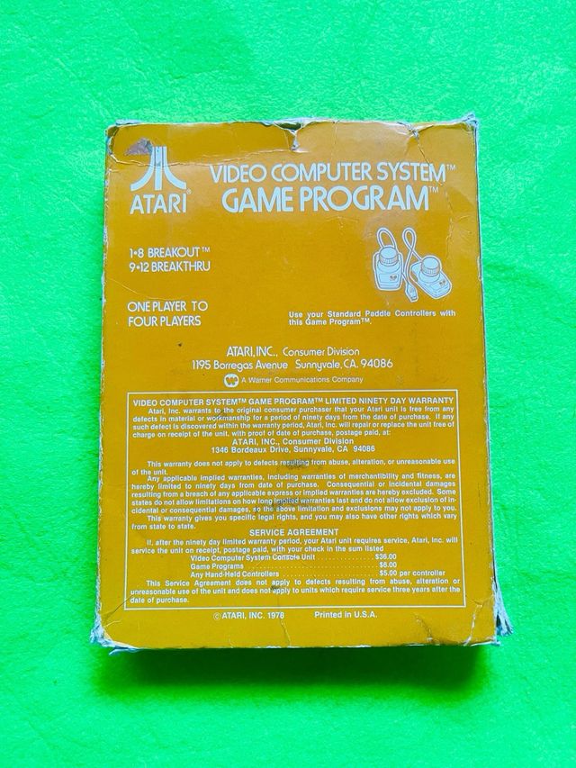 Atari 2600 Breakout Video Computer System Game