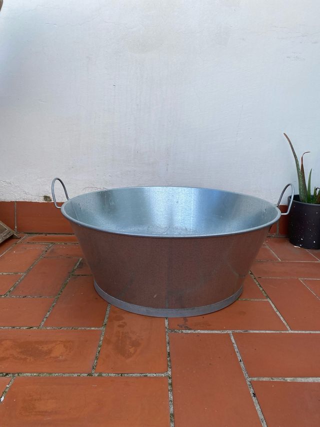 Barreño galvanizado con asas