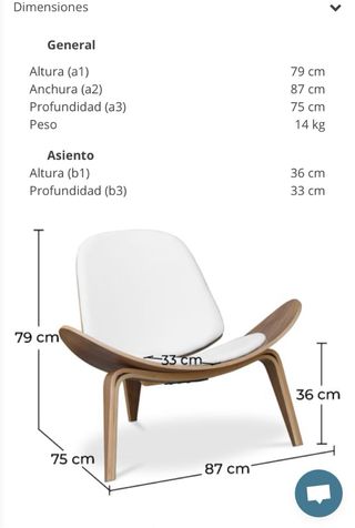 Butaca Diseño Escandinavo Polipiel Negra