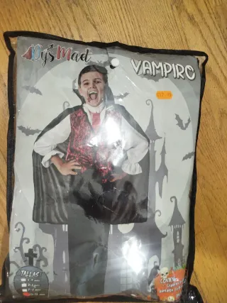 Disfraz Vampiro Talla 10-12 años.