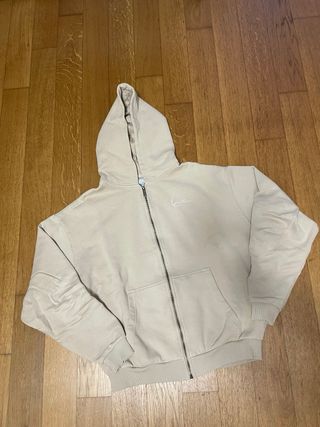 Felpa Karl Kani Boxy Fit Beige Vintage Con Zip S