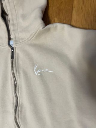 Felpa Karl Kani Boxy Fit Beige Vintage Con Zip S