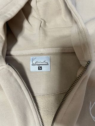 Felpa Karl Kani Boxy Fit Beige Vintage Con Zip S
