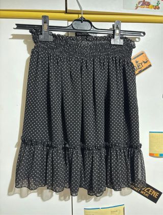 Minigonna vita alta pois elastico taglia 42