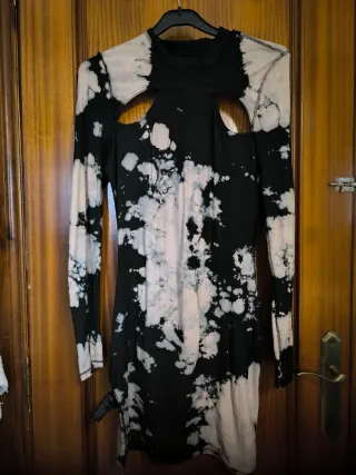 Vestido estampado negro y blanco