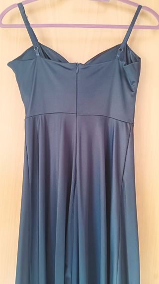 Vestido largo azul marino escote corazón