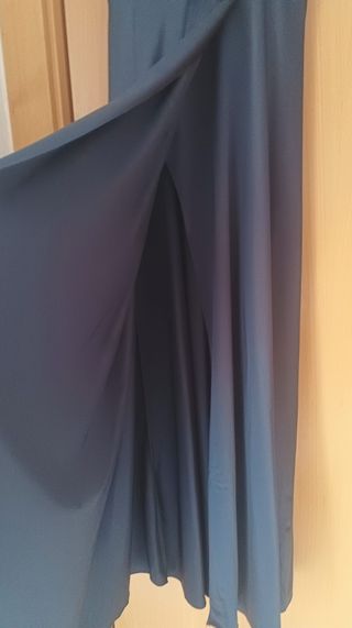 Vestido largo azul marino escote corazón