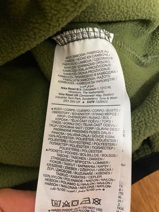 Felpa Nike Vintage Verde Scuro e Grigio Pile XS