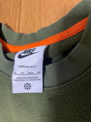 Felpa Nike Vintage Verde Scuro e Grigio Pile XS