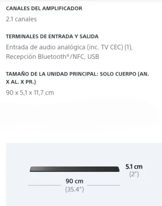 Barra de Sonido Sony SA-CT380 Negra