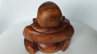 Estatua Buda Madera Antigua Tropical