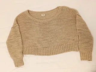 Jersey punto beige corto talla única