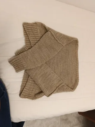 Jersey punto beige corto talla única