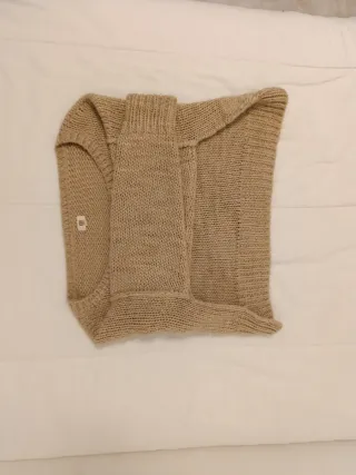 Jersey punto beige corto talla única