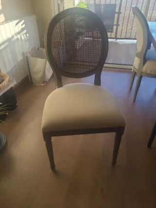 Silla Luis XVI ratán y madera