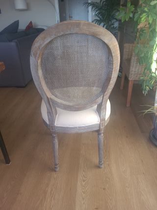 Silla Luis XVI ratán y madera