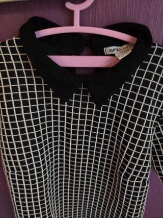 Vestido de cuadros blanco y negro