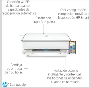 Impresora HP Envy 6020e Multifunción Blanca