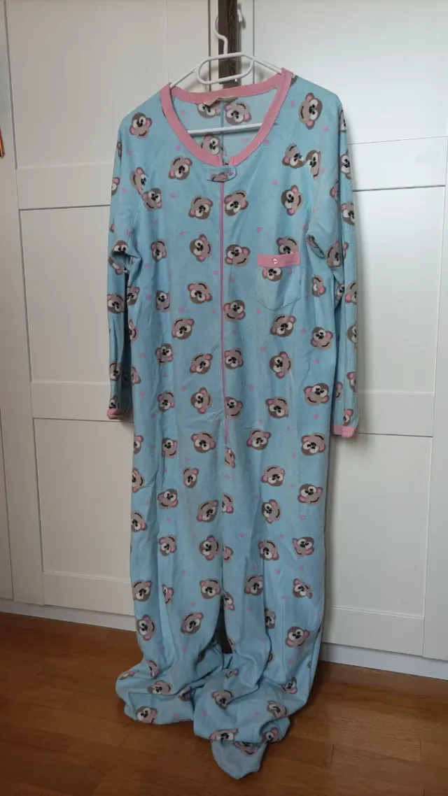 Pijama body monitos azul y rosa