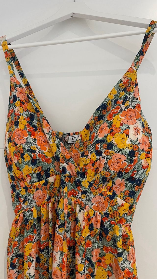 Vestido largo estampado flores verano