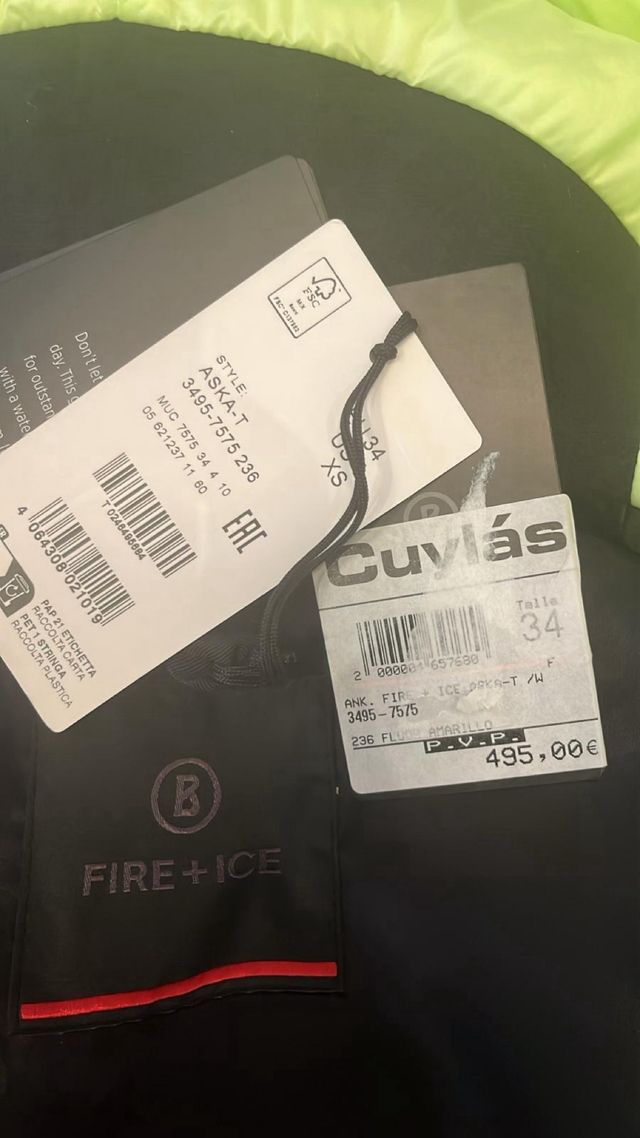 Chaqueta de esquí verde/amarilla