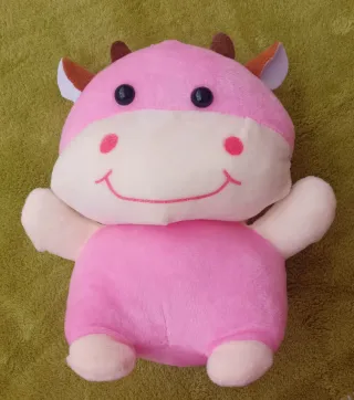 Peluche Vaca Rosa 19cm