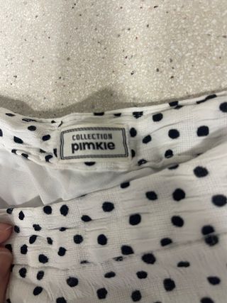 Falda larga Pimkie topos negros abertura