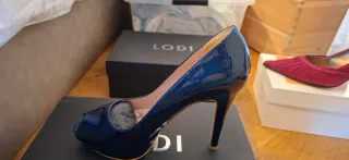Zapatos de fiesta LODI azul marino + bolso mano