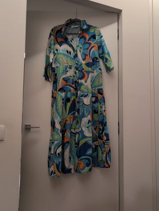 Abito camicia fantasia lungo